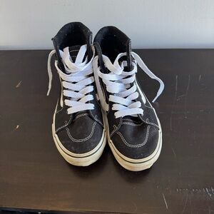 Vans Kid’s “Missy” Black and White High-Top Sneakers
